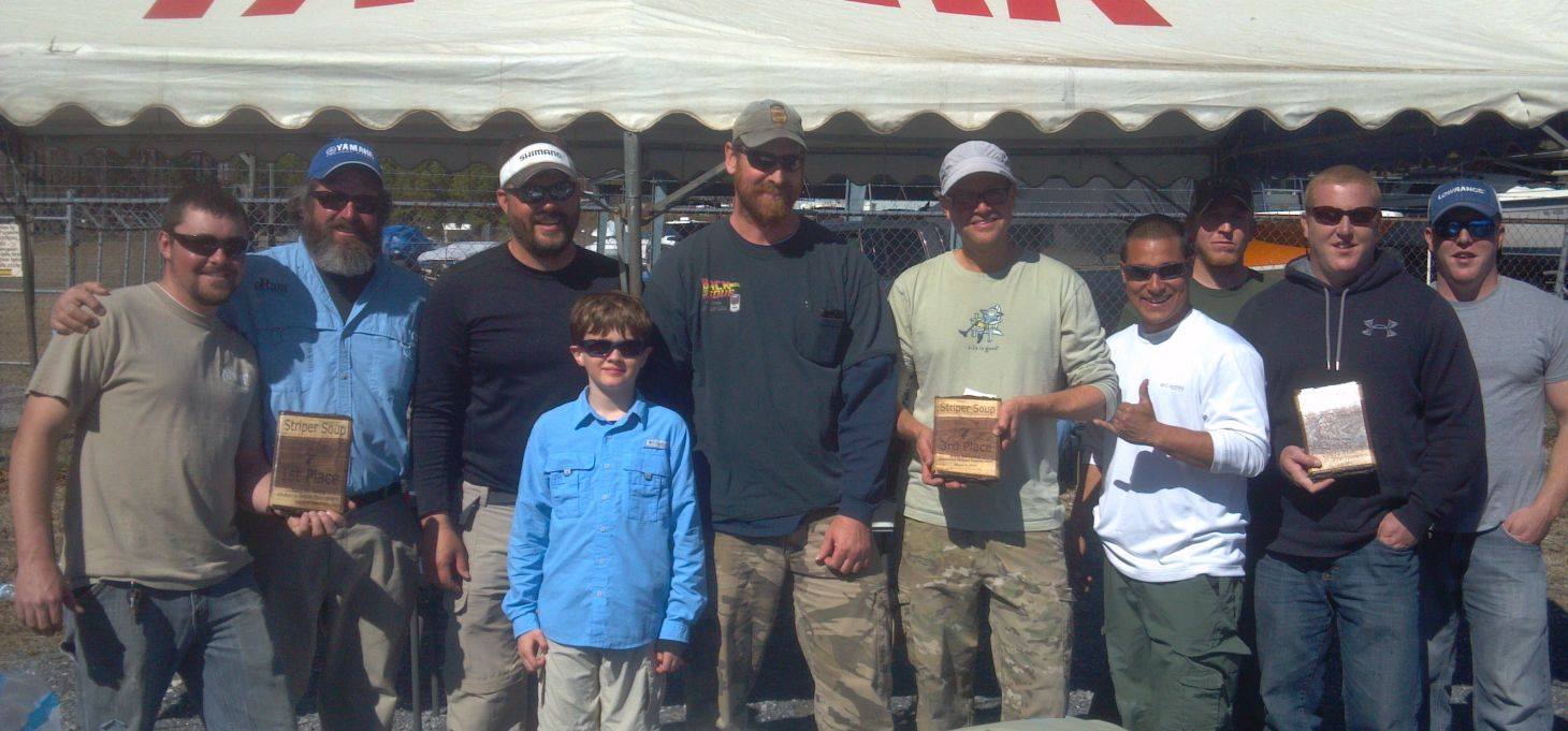 Team Orion won 1st place in the March 8 2014 “Striper Soup Bring the Spring Allatoona Striper Tournament”